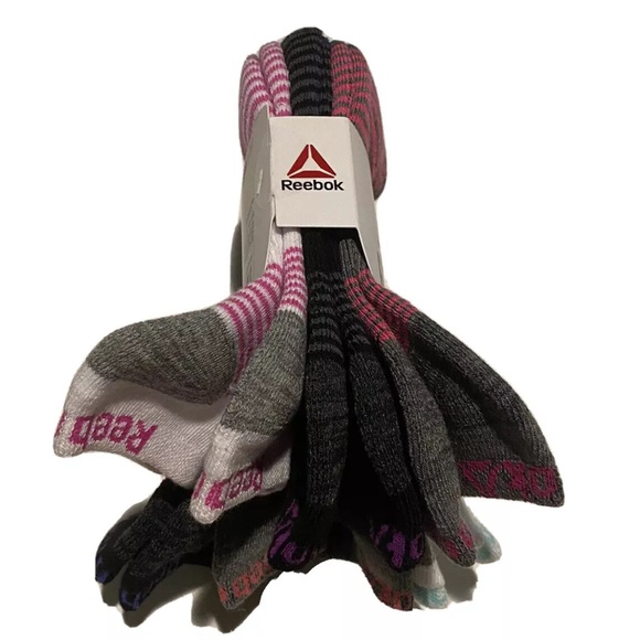 Reebok Low Cut Performance Socks 6 Pair Women 4-10 Gray White Multicolor w Logo - Picture 9 of 11